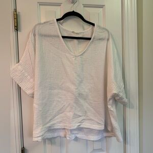 Womens’ Just Living Gauzy Textured Tee - Size Large